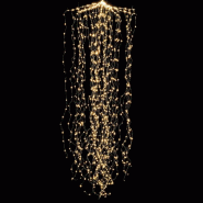Cascade fil argent 1152 leds blanc chaud H 220 cm