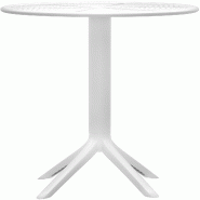 Décoshop26 - Table d'appoint ronde 60 cm intérieur ou extérieur en plastique blanc 10_0009200 - blanc 3000267060028