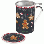EASY LIFE Coffret Tisanière 30 cl - Pain d'épices - marron porcelaine 035-1200509