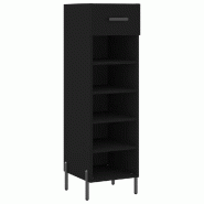 Helloshop26 - Armoire à chaussures design industriel pratique avec tiroir 30 x 35 x 105 cm en bois d'ingénierie noir 02_0048740 - noir Bois massif 3