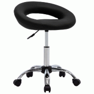 Helloshop26 - Chaise de bureau  fauteuil siège de travail roulante similicuir noir 02_0024079 - noir acier 3000214670379