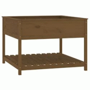 Helloshop26 - Jardinière bac lit surélevé plantes fleurs terrasse jardin et étagère 111,5 x 111,5 x 81 cm bois de pin marron 02_0038612 - 3000217 Helloshop26 - Jardinière bac lit surélevé plantes fleurs terrasse jardin et étagère 111,5 x 111,5 x 81 cm bois de pin marron 02_0038612 - 3000217