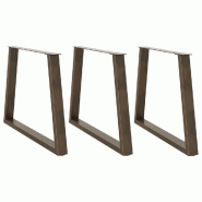 Helloshop26 - Lot de 3 pieds de table à manger en forme de V 100 x 73 cm robustes et stables style moderne en acier naturel 02_0056887 - acier 300023 Helloshop26 - Lot de 3 pieds de table à manger en forme de V 100 x 73 cm robustes et stables style moderne en acier naturel 02_0056887 - acier 300023
