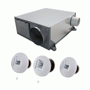 Kit Hygro B VMC simple flux hygroréglable extra-plate + 3 bouches cordon - Axelair - KHBCPST5160_0