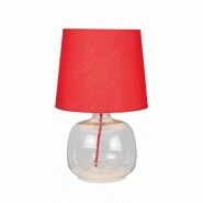Lampe à poser rouge/transparent mandy, 1xe14 max 40w , ip20, 230v ac, classe ii