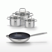 Lot Poêle 32 cm & 3 Faitouts Elo Profi Therm Platinum - gris inox 3176239952223