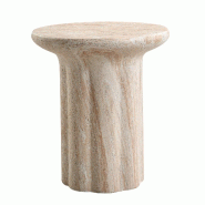 Merax Table d'appoint d'extérieur en MgO aspect travertin, résistante aux intempéries et durable, beige - beige pierre N634P407925B