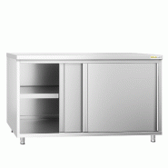 Meuble bas inox 1400x700 mm PREMIUM - GOLDINOX - gris inox 3701770811021