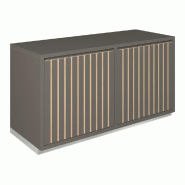 Meuble Vertigo T03 4 tiroirs à l'anglaise MDF naturel et anthracite 120x47x60 cm
