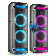 Pickering Enceintes Actives SONO DJ WILDSPACE3 - 8000W, Bluetooth, USB/AUX IN, Lumière LED, TWS, Double Subwoofer 10 "- Soirée, Fête, Bar - 3666638