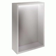 Présentoir Cage gris alu avec LED 38,4x14,5x56cm