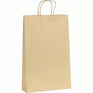 Sac kraft brun 3 bouteilles poignées torsadées 26x8x40cm - par 100