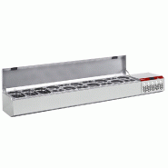 Saladette à ingrédients à poser gn 10x1/4 gn 1x1/9 avec couvercle inox - PSX219G/CP9