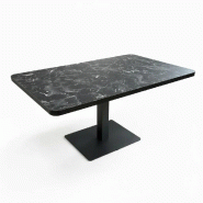 Table de restaurant, café - Lotus- 120x60 cm avec Pied - noir Bois manufacturé 3701645700023