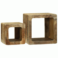 Unites TV 2 pcs Marron 36 x 30 x 36 cm Bois de mangue massif Modèle Jardin Celeste Prime Plus - 4104549_0