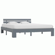 VidaXL Cadre de lit sans matelas gris bois massif de pin 180x200 cm Modèle Corlonis - 283171