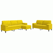 VidaXL Ensemble de canapés 3 pcs avec coussins et traversins velours Modèle Norvane - 3278507