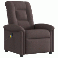 VidaXL Fauteuil de massage inclinable Marron foncé Tissu Modèle Altoria - 4015631