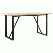 VidaXL Table à manger cadre en O 160x80x75,5 cm bois pin massif acier Modèle Orion Chic - 3282743