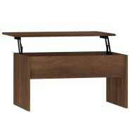 VidaXL Table basse Chêne marron 80x50,5x41,5 cm Bois d'ingénierie Modèle Terrasse Sigma Prime Plus - 819289XL