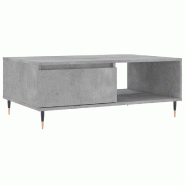 VidaXL Table basse gris béton 90x60x35 cm bois d'ingénierie Modèle Outdoor Pure Prime - 827056