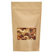 200 poches stand up kraft + PE EVOH PE, à fenêtre, fermeture par zip - PSUKFTFMR-DN04/SC_0