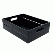 Cagette bois rectangle noir 40x30x12cm - par 6