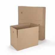 Caisse américaine d'expédition double cannelure brune 58,3x38,3x28,5cm - par 10 - carton recyclé, fabriqué en France