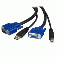 Cble pour Switch KVM VGA avec USB 2 en 1 - 1.80m