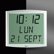 Cristalys Date - horloge calendrier LCD intérieur - boitier aluminium - BODET