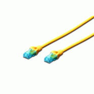 DIGITUS Câble de brassage CAT 5e U/UTP, 2 m, jaune - jaune 4016032199021