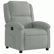 Fauteuil inclinable en velours gris clair Modèle Fervélis - 371797