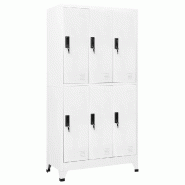 Helloshop26 - Armoire à casiers moderne bureau 90 x 45 x 180 cm avec porte verrouillable ambiance épurée en acier blanc 02_0047010 - blanc acier 30