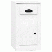 Helloshop26 - Armoire latérale avec tiroir rangement décoratif 40 x 50 x 75 cm en bois d'ingénierie blanc 02_0048269 - blanc Bois massif 3000235188365
