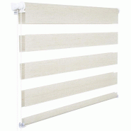 Helloshop26 - Store enrouleur double fixation rapide sans perçage store jour et nuit isolant thermique 45x150cm hêtre 19_0000857 - aluminium 3000246