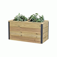 HORTALIA Jardinière en bois avec réserve d’eau Nidum 75 x 40 x 40 cm – Intérieur et extérieur - marron Bois massif N744AL