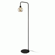 Lampadaire lampe À pied 1 x e27 mÉtal et plastique hauteur 155 cm noir et transparent 03_0002431