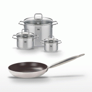 Lot Poêle 32 cm et 3 Faitouts Elo Bistro Line - gris 3176239967913