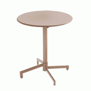 Oviala Business Table de terrasse ronde bistrot avec plateau rabattable taupe - gris acier 114475