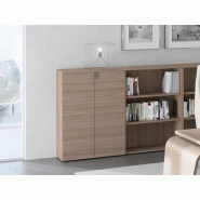 Armoire mi-haute portes battantes en bois avec 3 étagères Armoire mi-haute portes battantes en bois avec 3 étagères