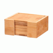 San Ignacio KINVARA - Set de Dessous de Verre Carrés en Bambou 10x0,5cm - beige Bambou SANR273