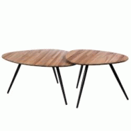 Set de 2 tables basses Bella en teck - Marron Autre Bois Amadeus 47x65 cm - marron 3520071949000 Set de 2 tables basses Bella en teck - Marron Autre Bois Amadeus 47x65 cm - marron 3520071949000
