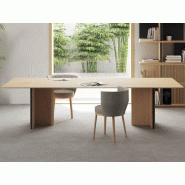 Table de réunion rectangulaire avec plateau en Dekton et pieds panneaux - Stockholm Punt
