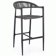 Tabouret de bar Jandia anthracite SA26/gris 53 x 56 x 105 cm -par 4