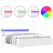 VidaXL Cadre de lit à rangement hydraulique sans matelas avec LED  Modèle Rermonyx - 285550