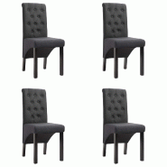 VidaXL Chaises à manger lot de 4 gris foncé tissu Modèle Orion Logic - 276965