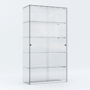 Vitrine colonne en verre trempé sans socle 88x44x162 cm - visserie fournie