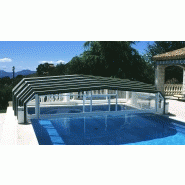 Abri piscine bas Palma - télescopique en polycarbonate translucide - Personnalisable couleurs RAL ou finition bois_1