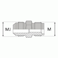 Adaptateur droit mâle agricole 18 x 1,5 - MAV18 / MJI1/2 - Ø M 18x150 - Ø MJ 7/16'