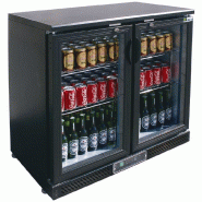 Arrière-bar réfrigéré noir 2 portes vitrées battantes température +... - PC2B